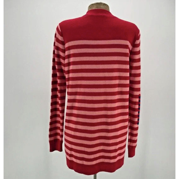 Cabi Picnic Cardigan Red Pink Striped Button Front Size Small Style #5446 Preppy - Picture 6 of 6